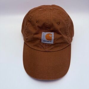 Carhartt Canvas Logo Patch Brown Cotton Baseball Hat Kids‎ One Size